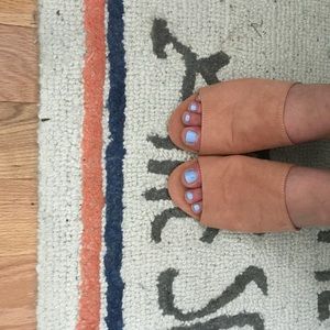 Mule heels, suede, never worn before
